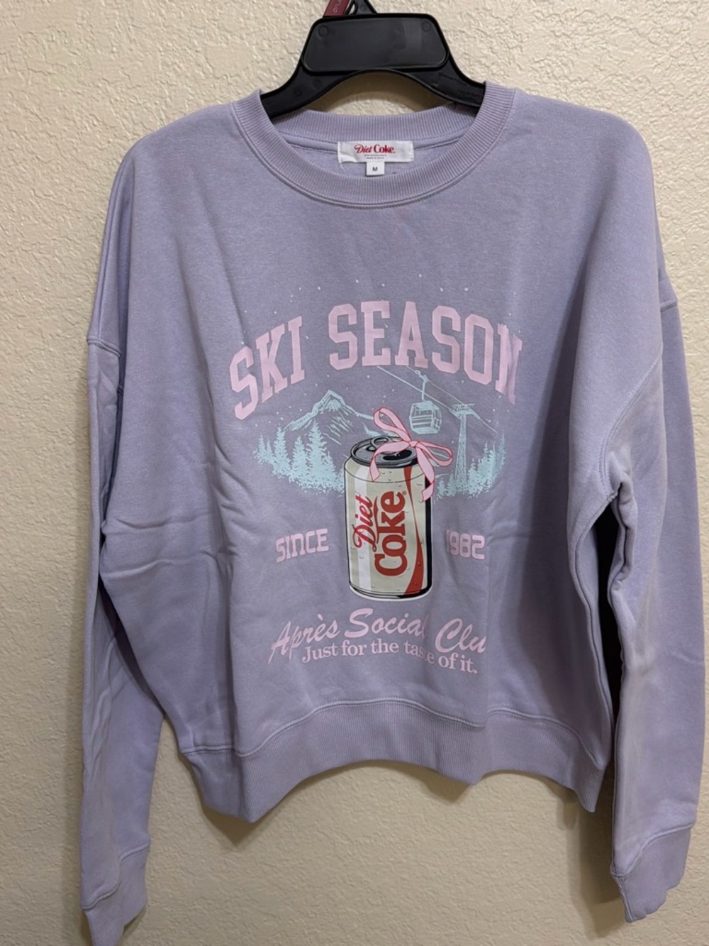 Coca Cola Lavender Ski Season Graphic Sweatshirt
